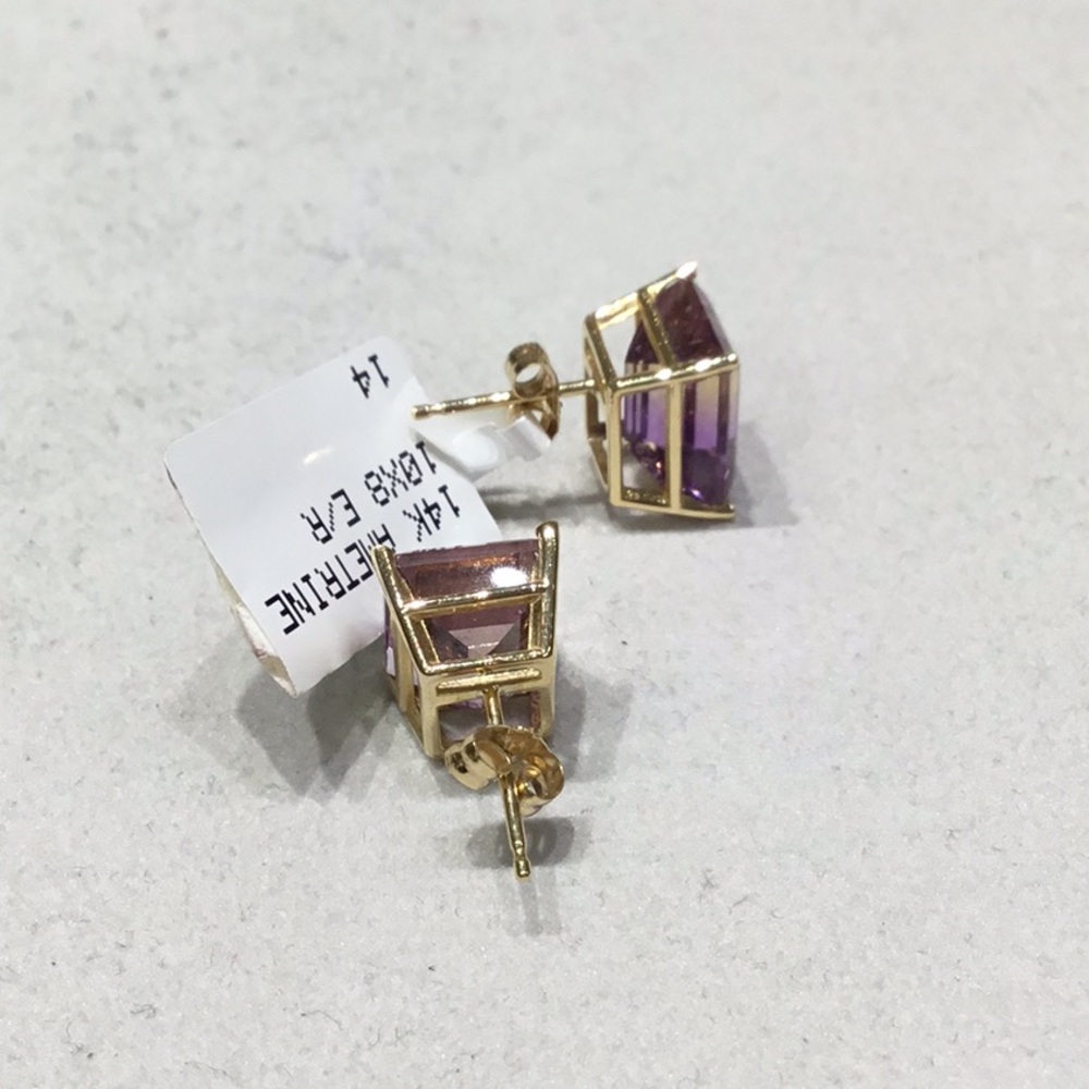 14kt Ametrine Stud Earrings - Picture 3 of 4